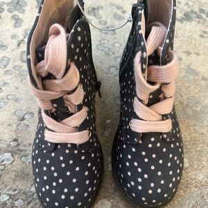 Cat & Jack / Grey and Pink Lace Up Boots with - toddler 9 - NWT